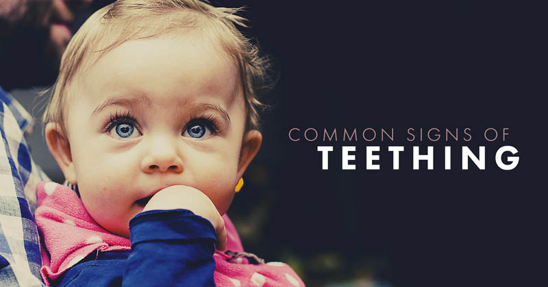 A baby teething