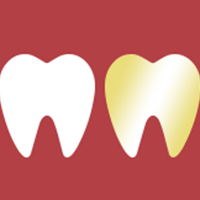 Illustration of yellow tooth and white tooth demonstrating professional tooth whitening