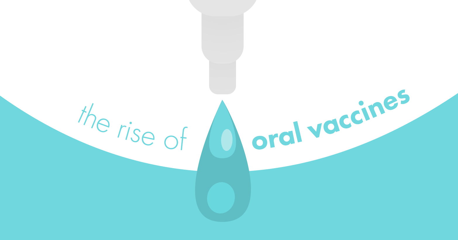 Illustration representing a drop of liquid of an oral vaccine