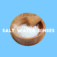 Mortar and pestle full of slat crystal which can be used for a saltwater rinse