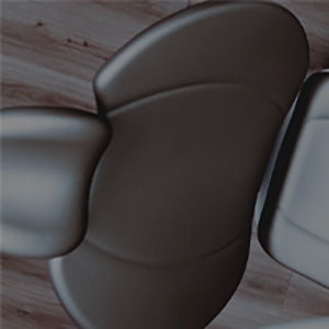 Overhead view of a dental office chair